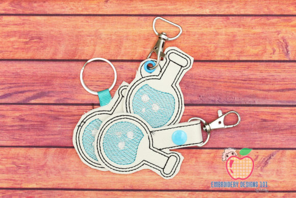 Chemist Beaker ITH Keyfob: A Scientific Touch for Everyday Items