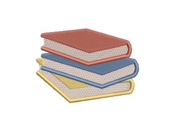 Enhance Your Kid’s School Gear with Stack of Books Embroidery Design
