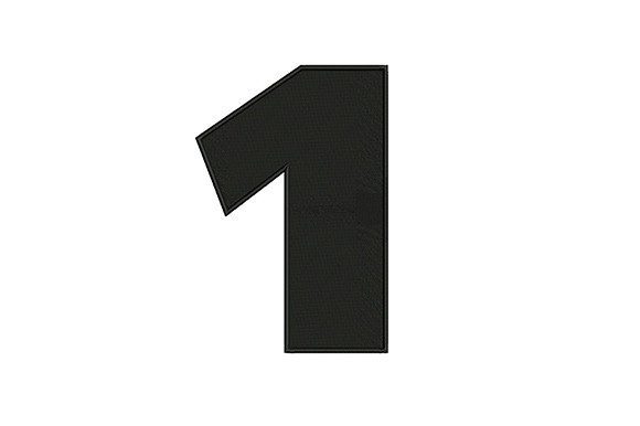 Number 1 Blackwork Embroidery